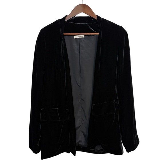 Ulla Johnson Bobby blazer jacket women's 4 black open front quiet luxury‎ velvet - Picture 1 of 11